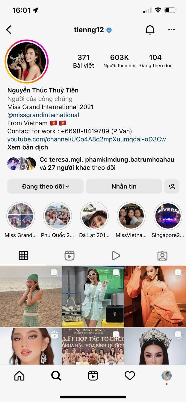 Thùy Tiên đạt trên 600.000 follow trên instagram, là Miss Grand có lượng người theo dõi lớn nhấtThùy Tiên đạt trên 600.000 follow trên instagram, là M
